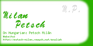milan petsch business card